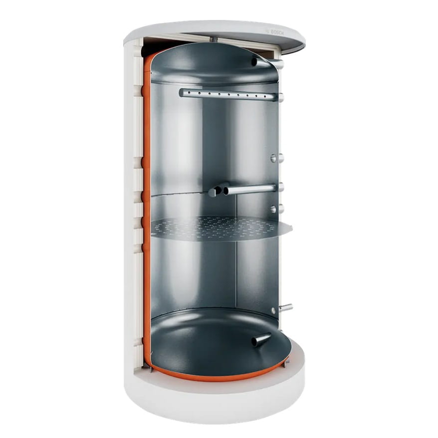 123 BOSCH STORA BH 1000-6 ERZ 1 B SREBRNY ZBIORNIK BUFOROWY 1000L ZE STALI NIERDZEWNEJ CIŚNIENIE ROBOCZE DO 3 BAR ZOPTYMALIZOWANY DO POMP CIEPŁA MOŻLIWOŚĆ MONTAŻU GRZAŁKI – 7735501631