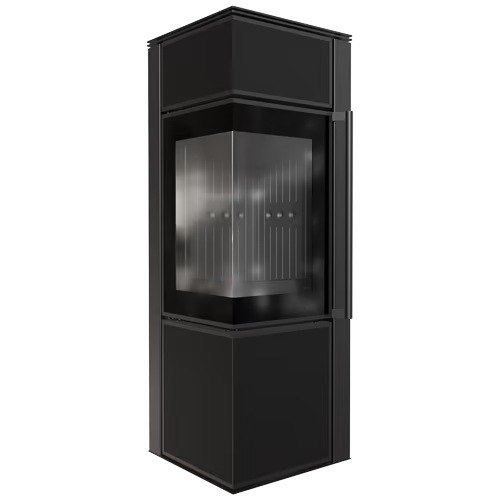 123 KRATKI PRO PIEC STALOWY KOZA TORA/S 8 KW FI 150 SPIEK NERO ASSOLUTO CZARNE WYŁOŻENIE Z DOMYKANIEM