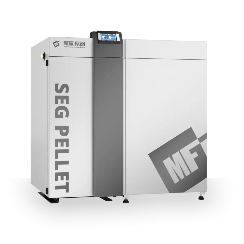 METAL-FACH-SEG-PELLET METAL-FACH SEG PELLET KOCIOŁ PELLETOWY Z AUTOMATYCZNYM PODAJNIKIEM PO PRAWEJ STRONIE 42 KW – CZOPUCH DO TYŁU