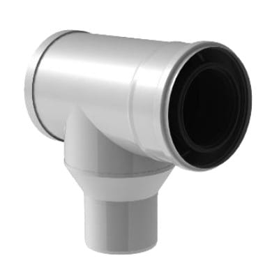 T-9000-04-02-88 TERMET TRÓJNIK KONCENTRYCZNY – REWIZYJNY PODŁĄCZENIOWY ROZSZERZAJĄCY Ø60/100 – Ø80/125 87° T 9000 04 02 88