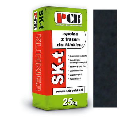 f547c284b8de0712814a091445e6176f PCB ZAPRAWA Z TRASEM DO SPOINOWANIA CEGIEŁ ELEWACYJNYCH KLINKIEROWYCH ORAZ RĘCZNIE FORMOWANYCH SK-T 25KG CZARNA